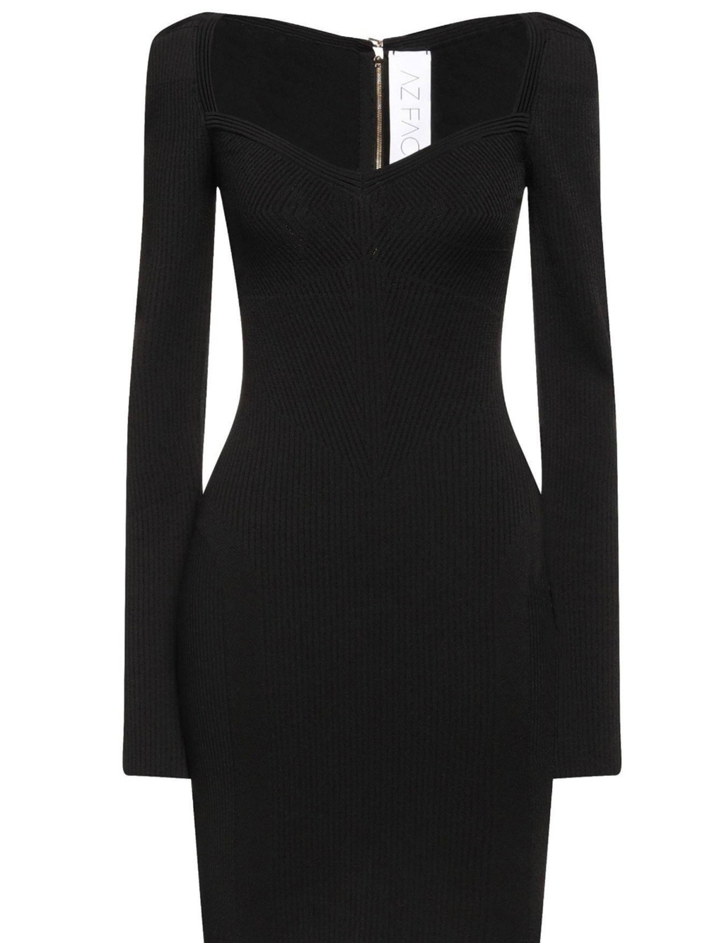 AZFACTO Black Long-Sleeve Mini Bodycon Dress
